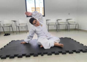 Aula de judô para crianças e adolescentes na fundação Dorina Nowill (Divulgação/Fundação Dorina)