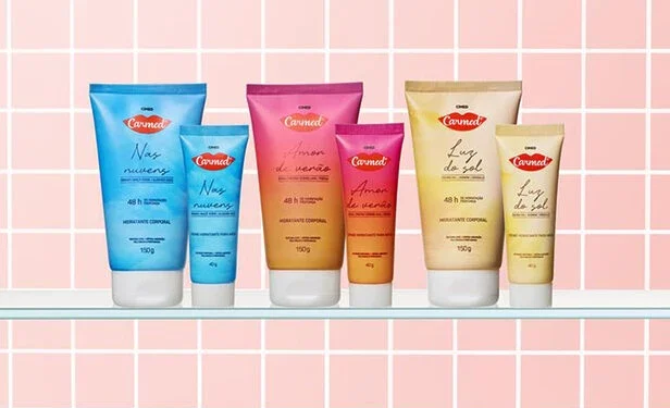 Linha de hidratantes corporais e cremes para mãos da Carmed (crédito: divulgação)