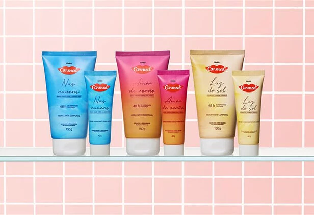 Linha de hidratantes corporais e cremes para mãos da Carmed (crédito: divulgação)