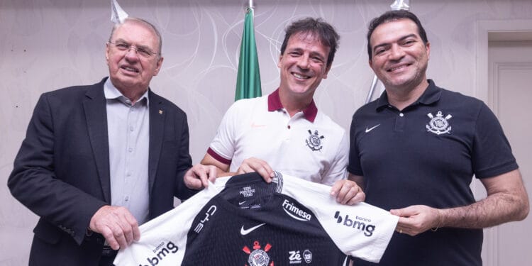 Fernando Diniz novo técnico do Corinthians 2026 apresentação CT Joaquim Grava